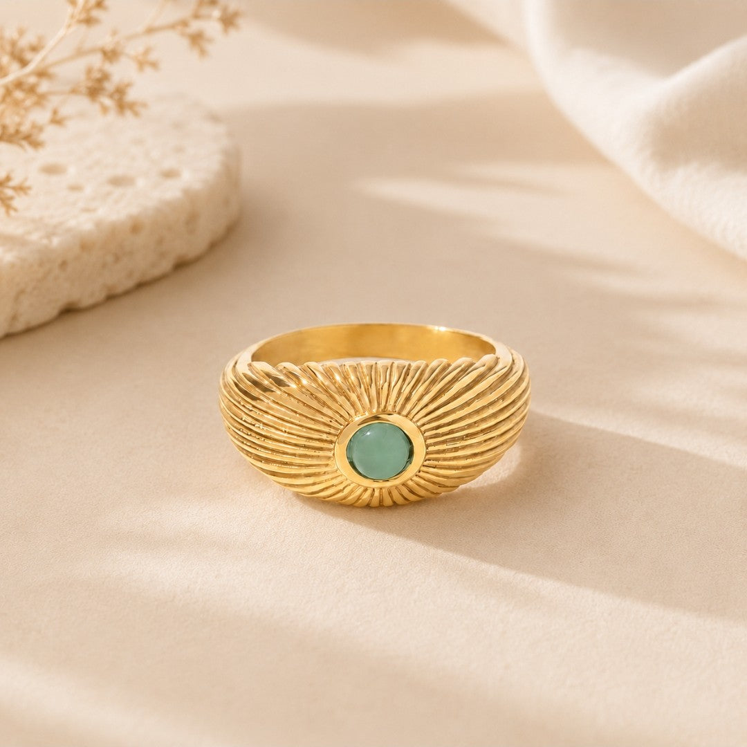 Solara Green Stone Ring