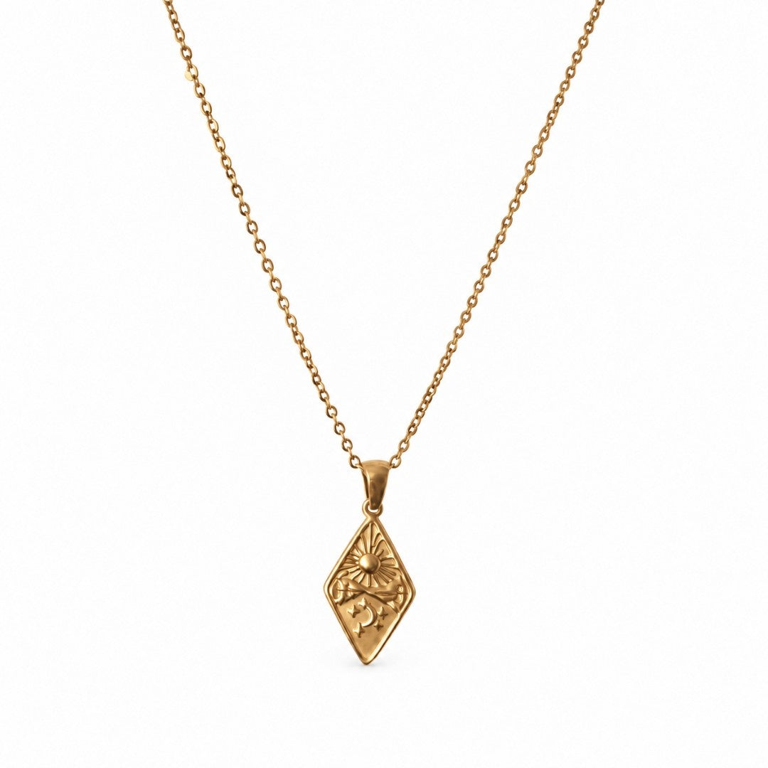 Gold Sun & Moon Pendant Necklace