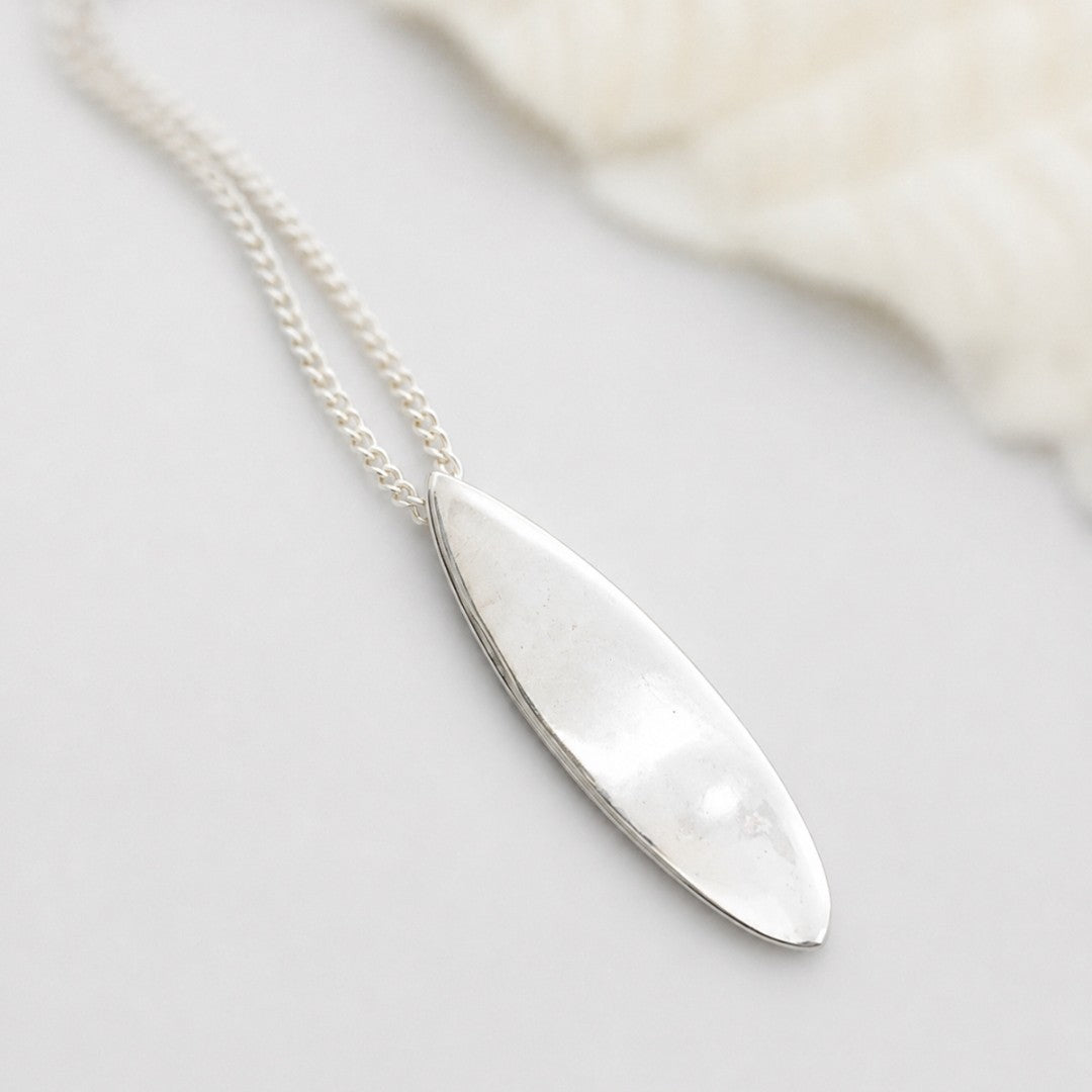 925 Sterling Silver Surfboard Necklace