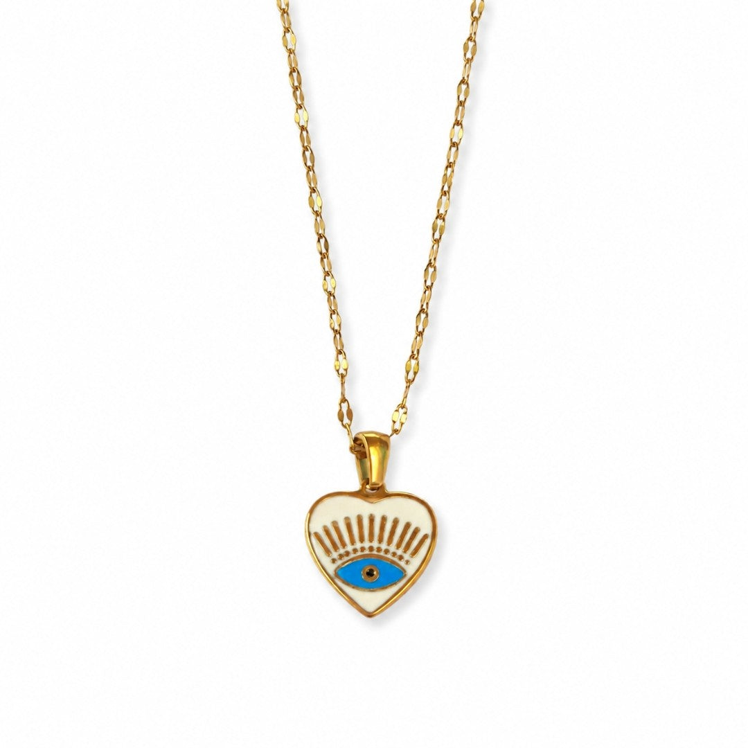 Evil Eye Heart Necklace