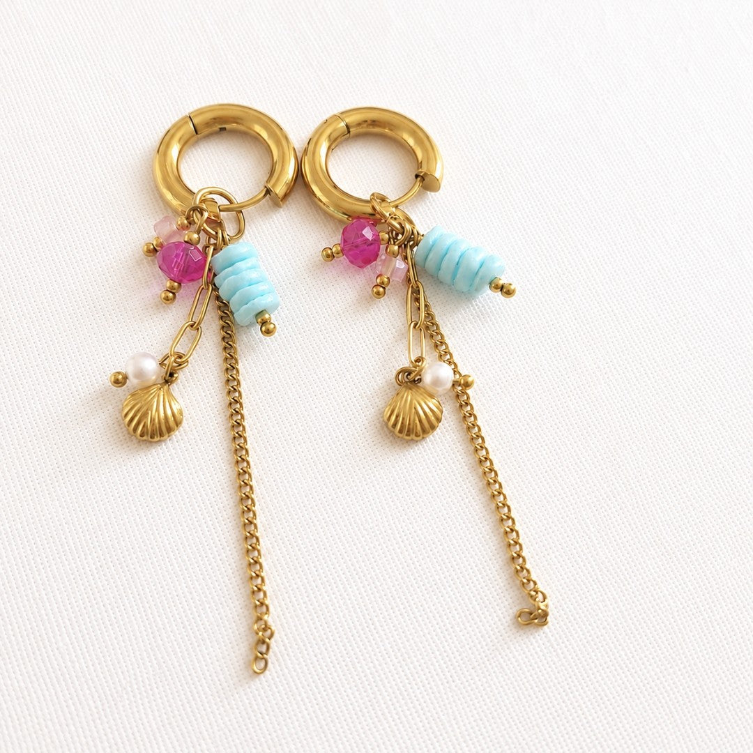 Ocean Breeze Tassel Hoop Earrings