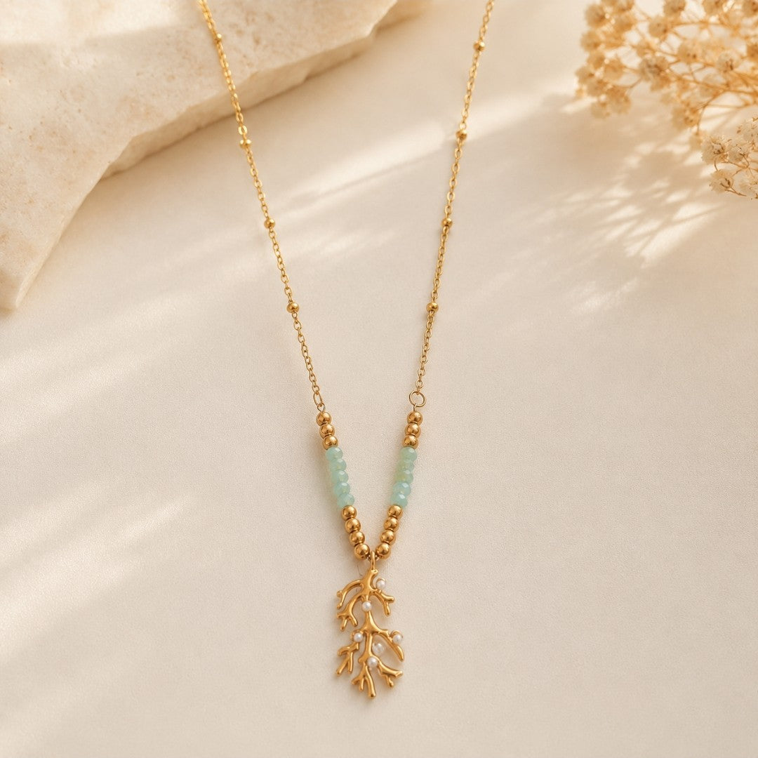 Golden Coral Reef Necklace