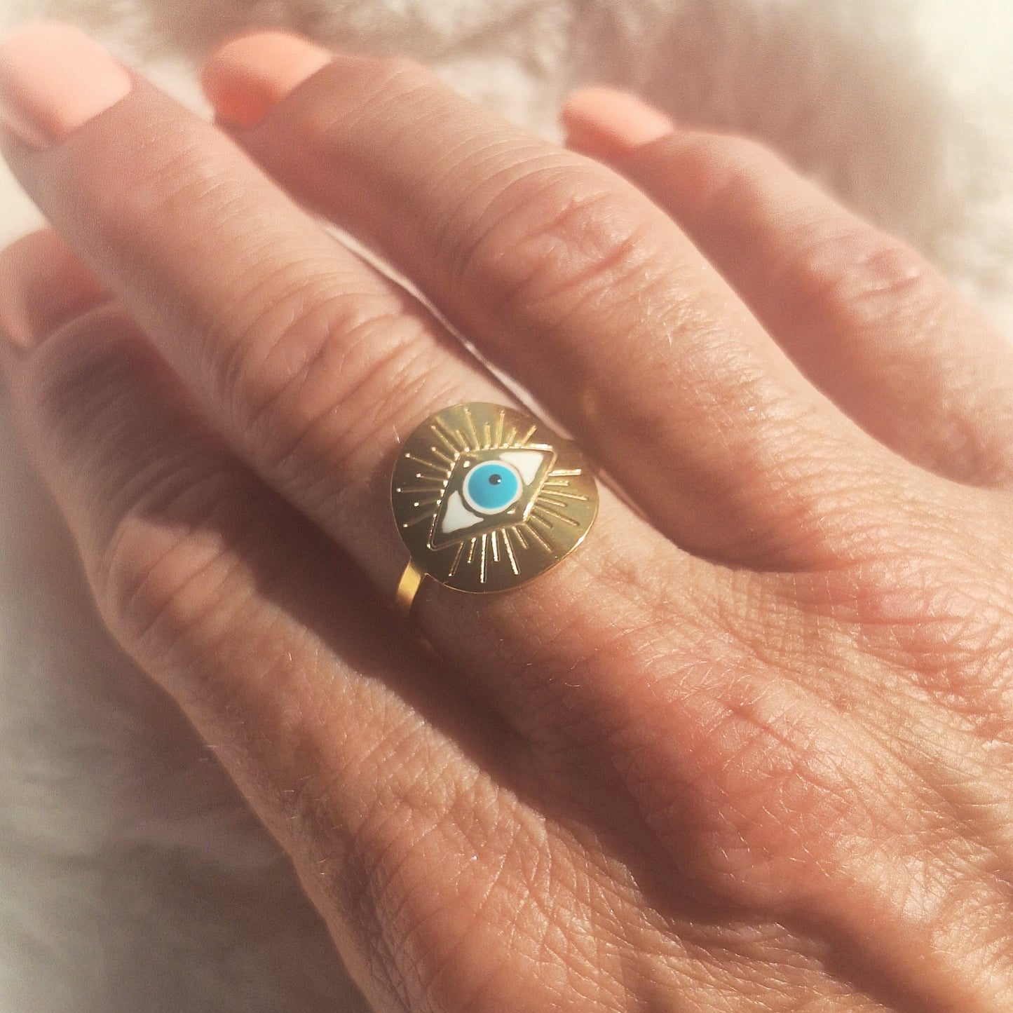 Gold Evel Eye Ring