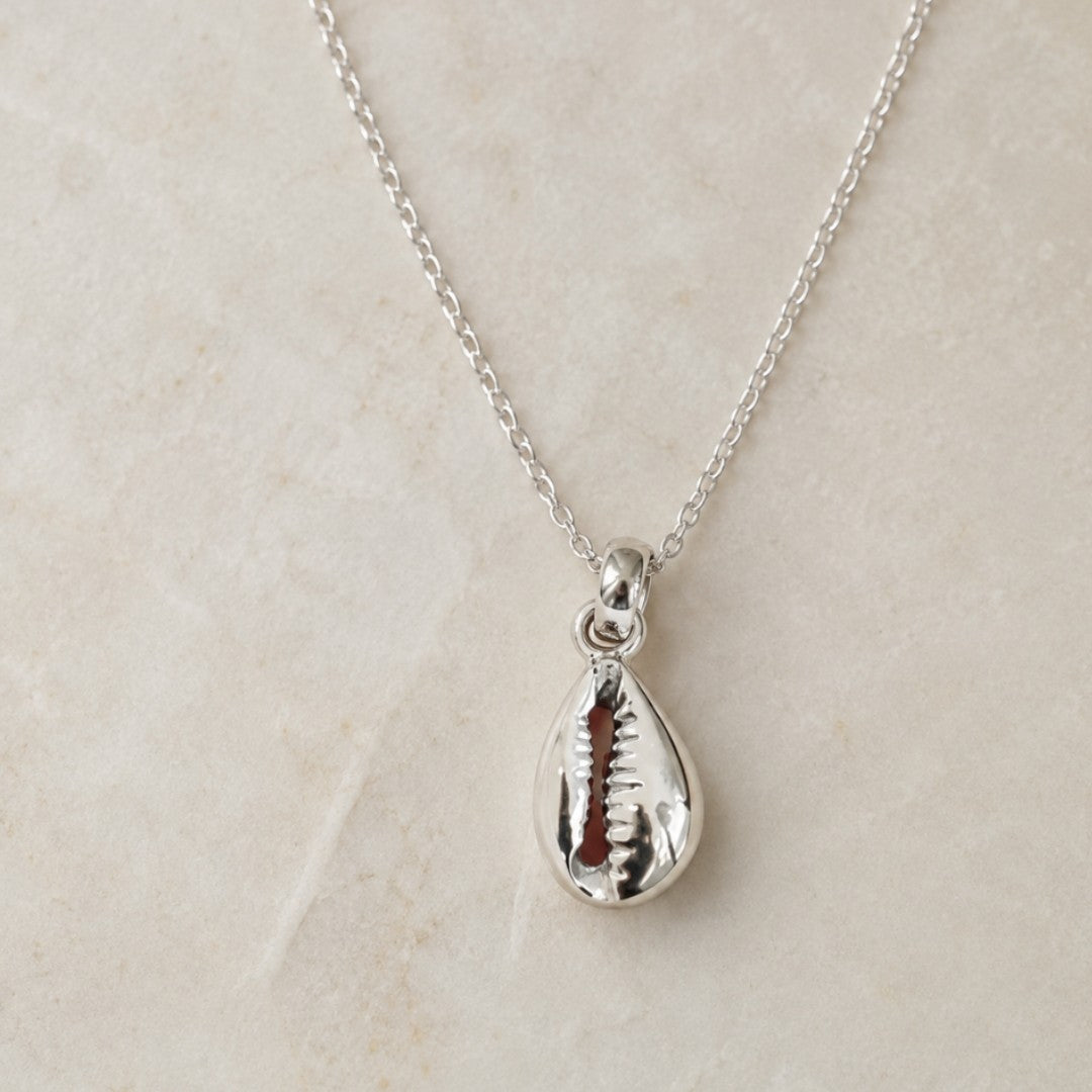 925 Sterling Silver Cowrie Shell Necklace
