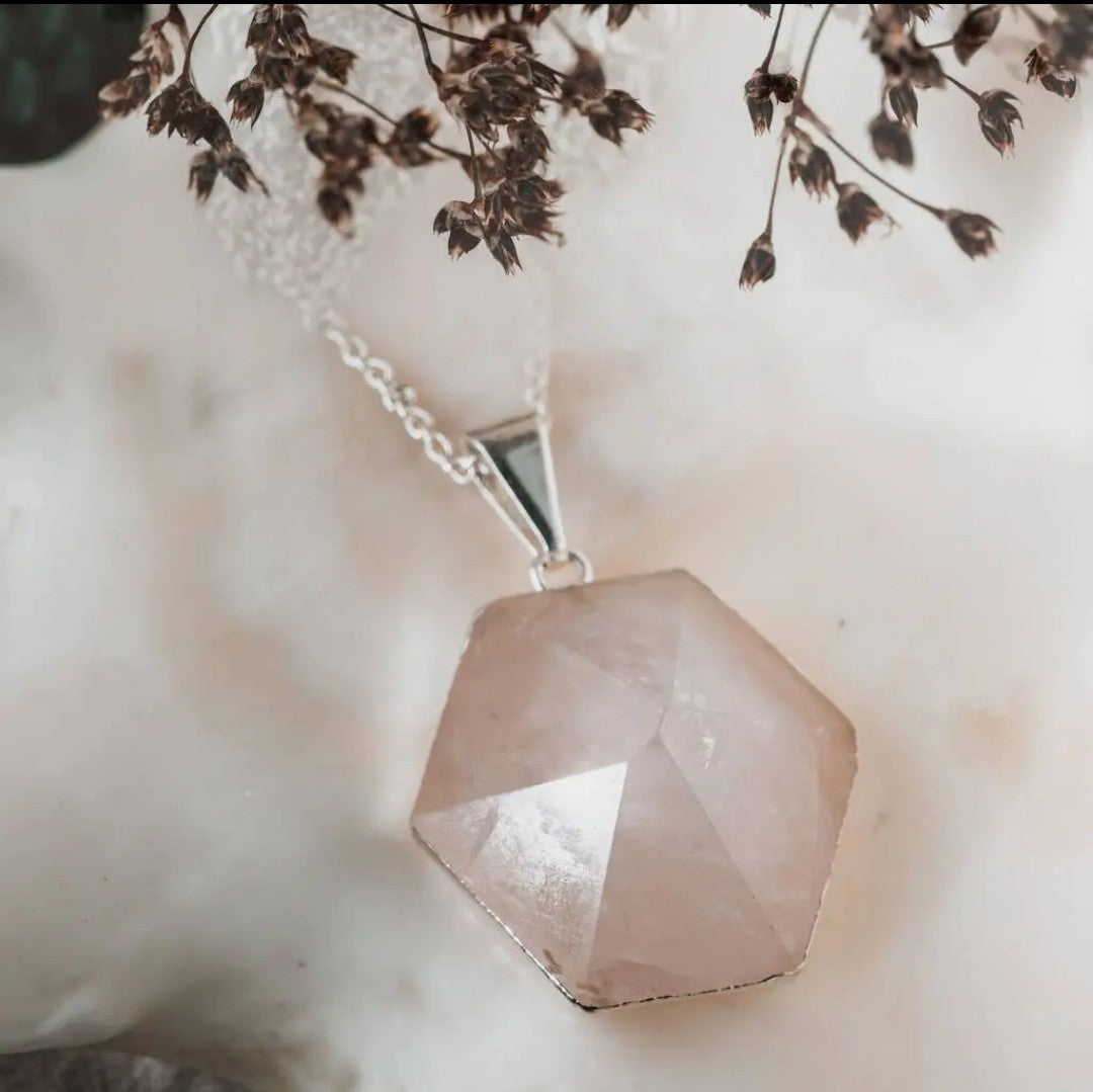 ROSE QUARTZ POINT PENDANT // UNCONDITIONAL LOVE