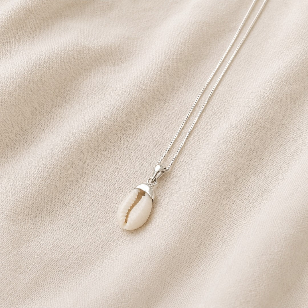 Ocean Soul Cowrie Shell Necklace | Sterling Silver 925