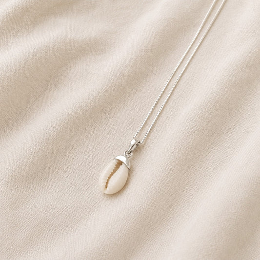 Ocean Soul Cowrie Shell Necklace | Sterling Silver 925