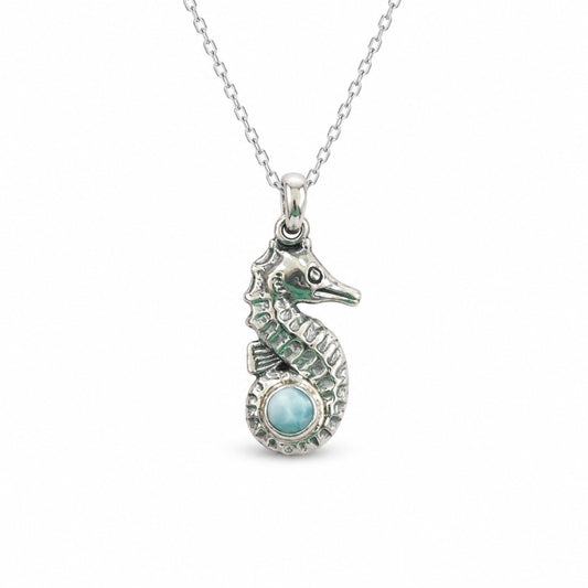 Sterling Silver Seahorse Necklace