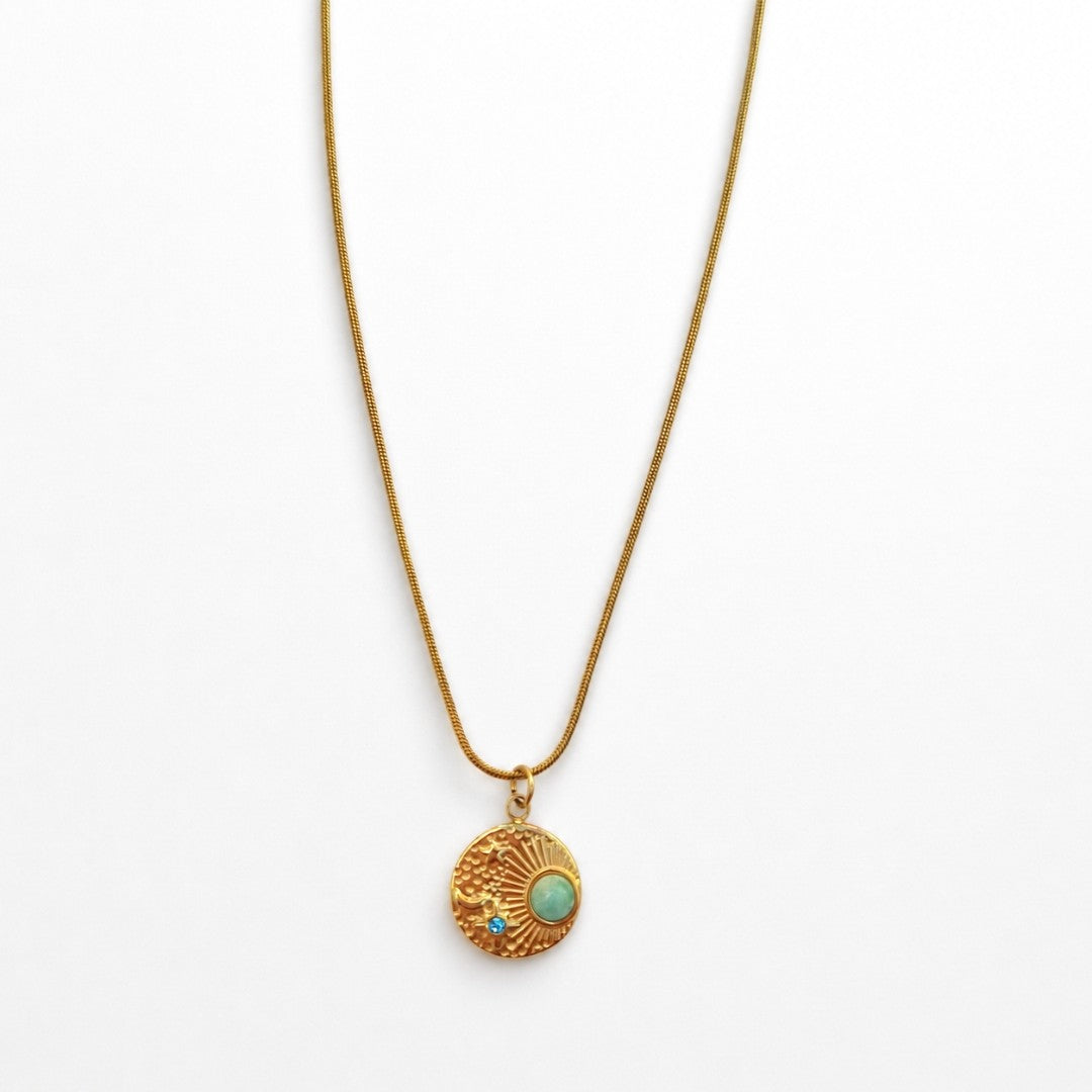 Solara Sun & Moon Natural Stone Necklace