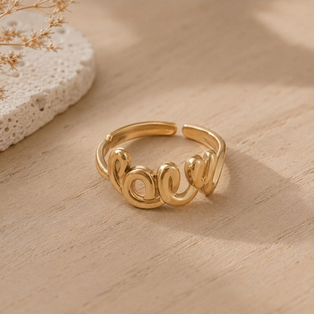 Love Adjustable Ring – 18ct Gold Plated