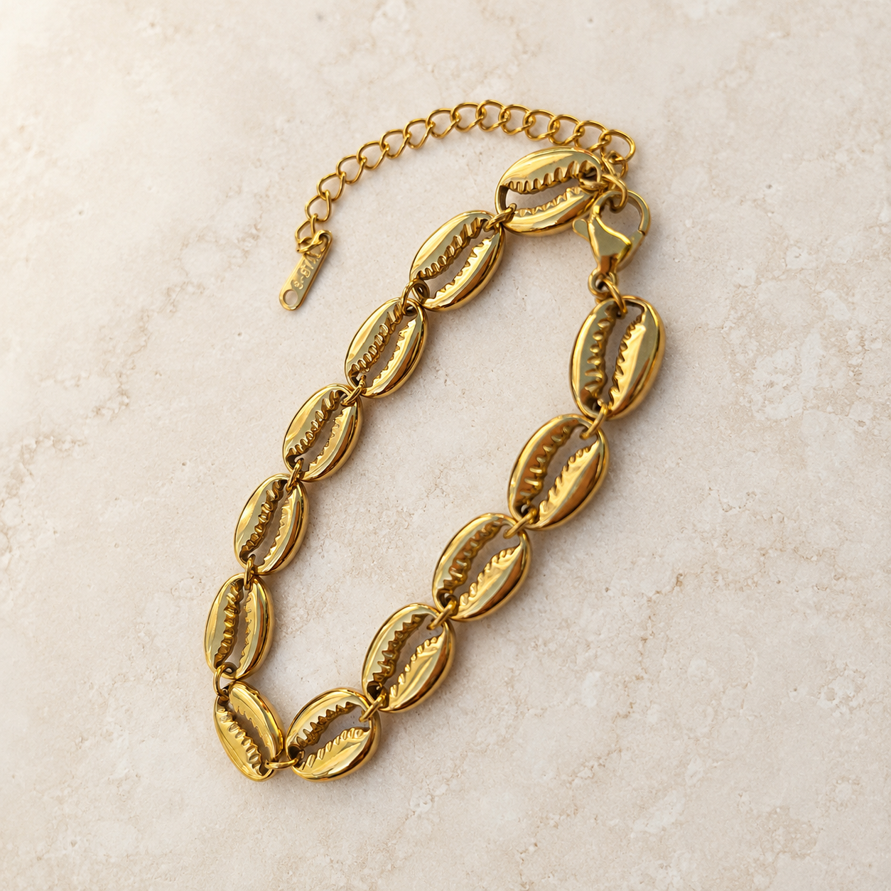 Golden Cowrie Shell Bracelet