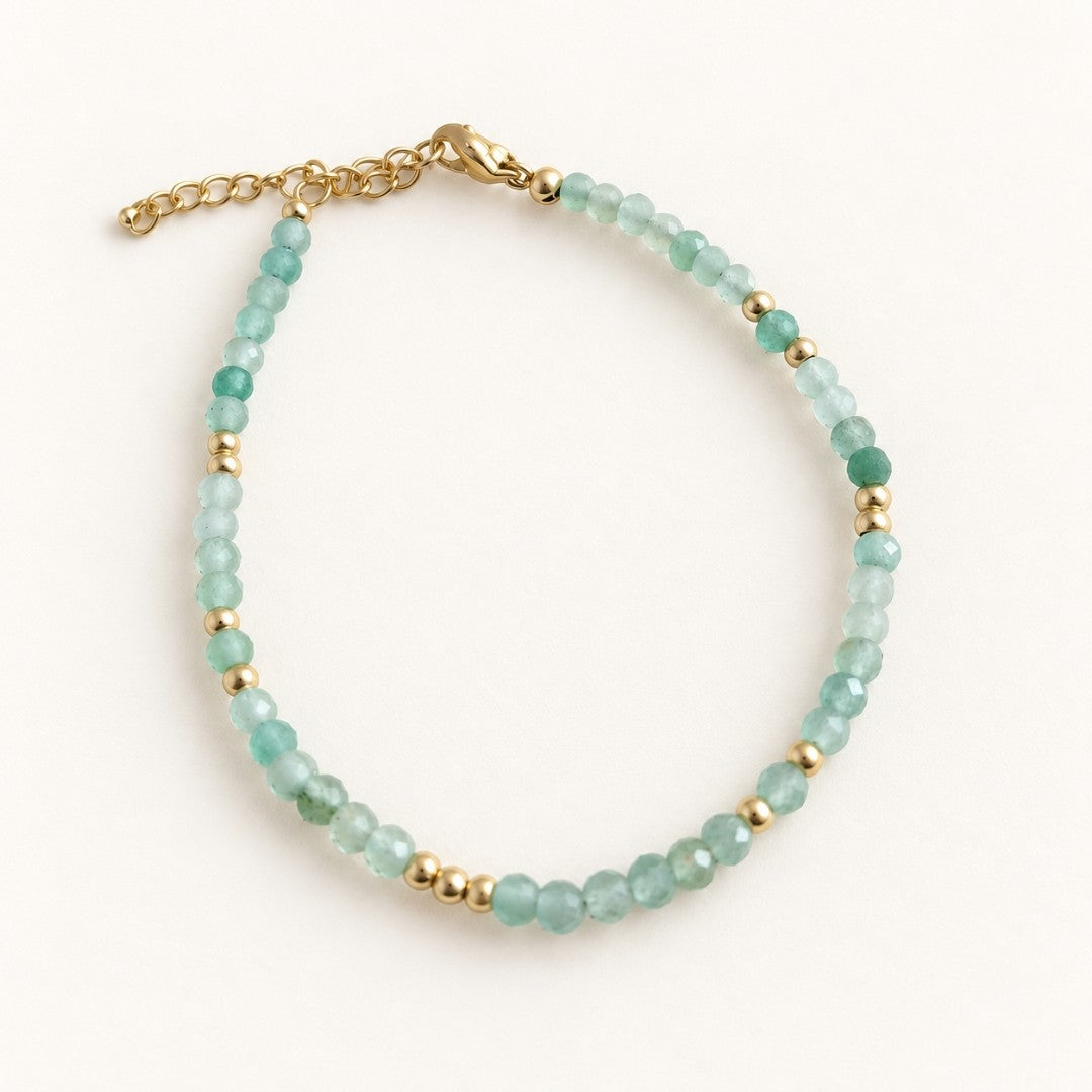 Natural Stone & Gold Beaded Braceletled