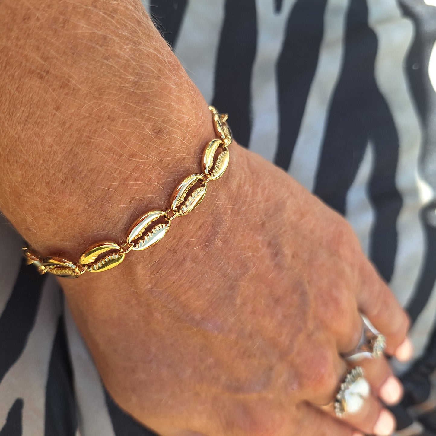 Golden Cowrie Shell Bracelet