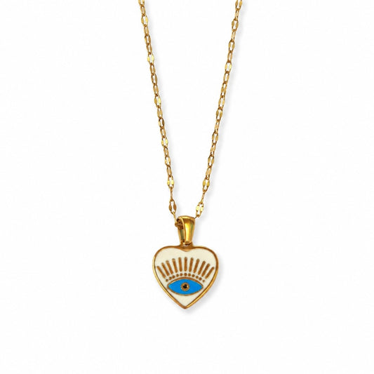 Evil Eye Heart Necklace