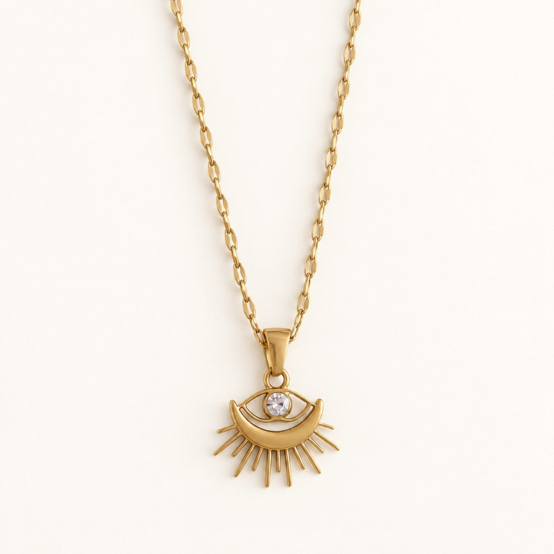 Crystal Evil Eye Pendant Necklace