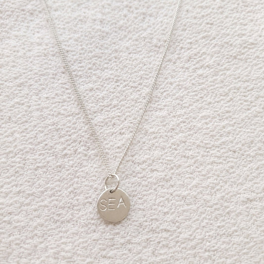 Hand-Stamped Sea Sterling Silver Necklace