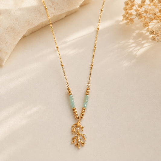 Golden Coral Reef Necklace