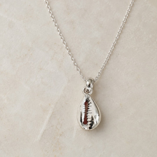 925 Sterling Silver Cowrie Shell Necklace