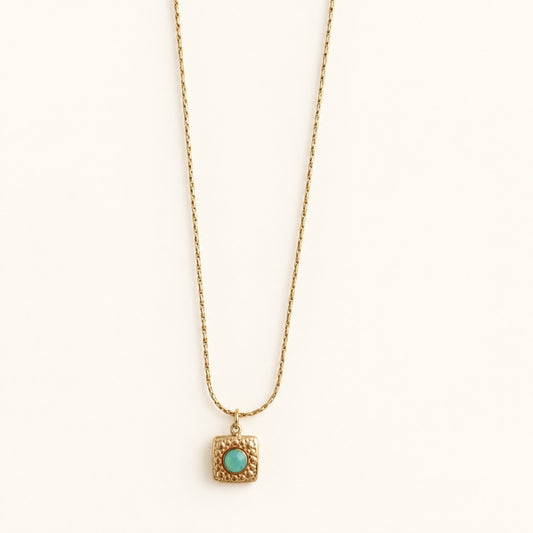 Aqua Stone Pendant Necklace